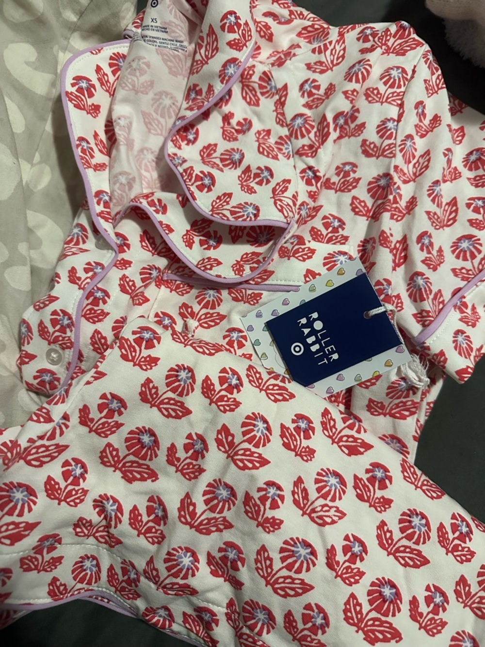 Target X Roller Rabbit Red Floral Pajama Set - Picture 2 of 3